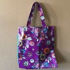 NWOT Paperchase Tote Bag Purple Floral Side Z...