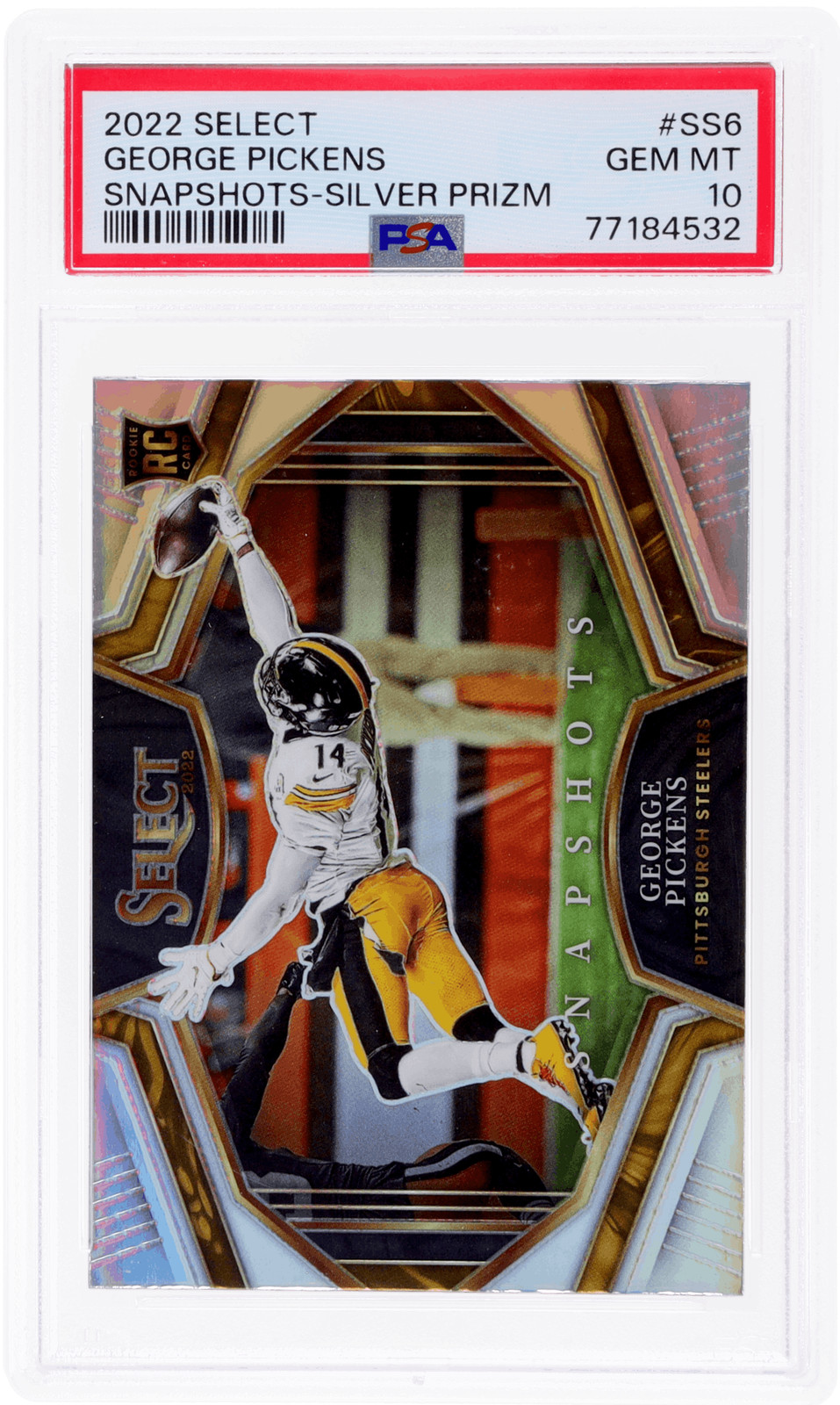 2022 Panini Select George Pickens Snapshots Silver Prizm #SS-6 PSA 10 Rookie RC