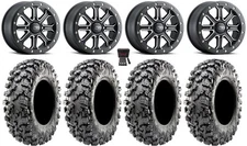 ITP Inertia Bdlk 15" Wheels Bk +40mm 32" Carnivore R/T Tires RZR Turbo S / RS1