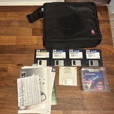 Iomega 1 Zip Drive Padded Carrying Case Portable Bag w/ New Discs, 3.5 Floppy