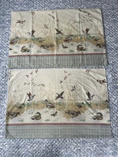 Vintage Fieldcrest Mallord Duck Standard Pillow Cases Set Of 2 Polyester/Cotton