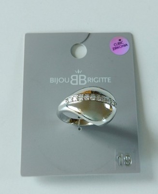 neuer eleganter Statement-Ring, Bijou Brigitte, Silber-Optik m. Zirkonia (Gr.19)