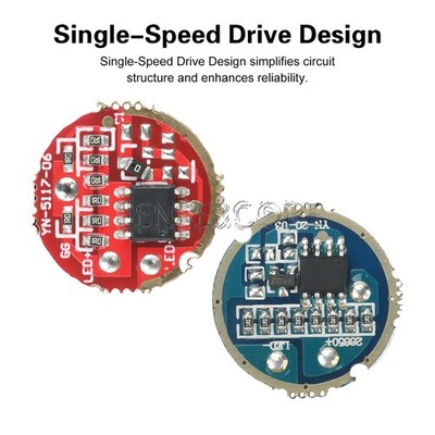 DC 3.7-4.2V Single-Speed Flashlight Driver Board DIY Component for 6-15W LEDs