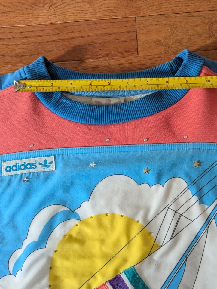 Sudadera de cuello redondo Adidas Regatta Sailing vintage de los años 80 ⛵ para hombre talla M - L 🎣 Foto 4 de 4