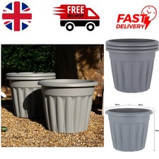 Vista 3 Pack 50cm Round Eco-Friendly Planters - Weather Resistant & Lightweight