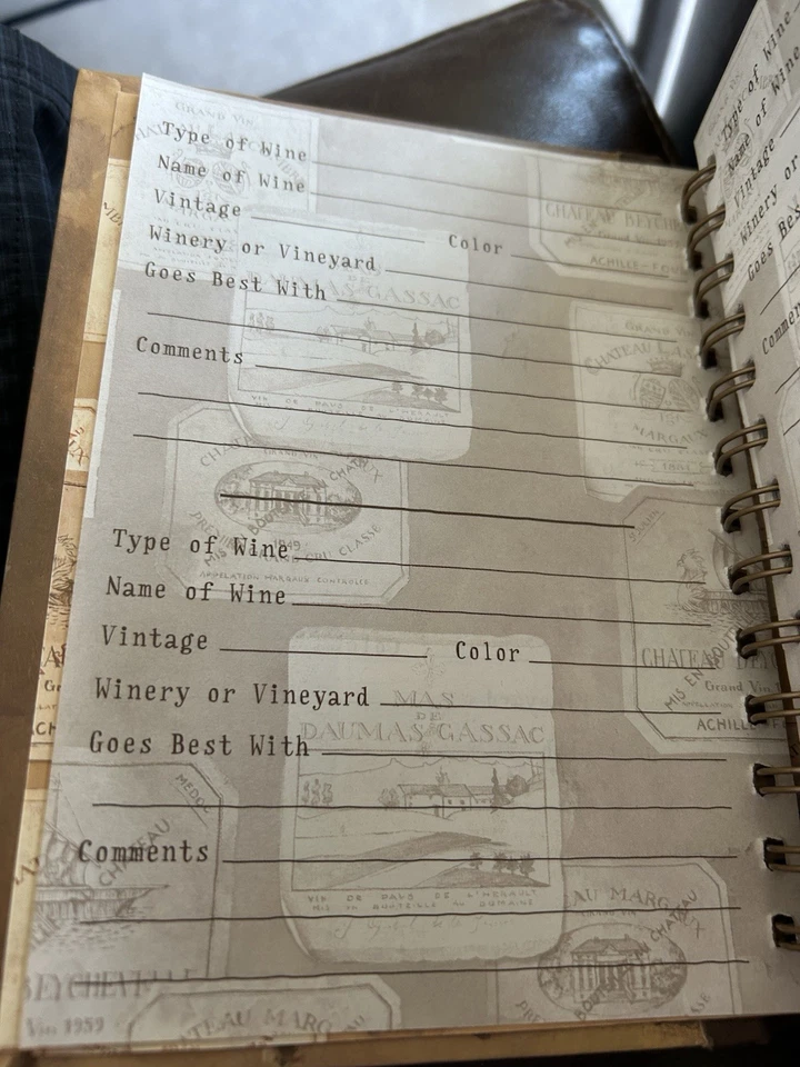 Wine Diary Journal Hardcover Spiral Log Book Fabrice De Villaneuve New - Image 3 of 4