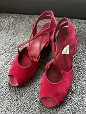 Arche Shoes Wedge Heel Peep Toe Sling back Size 40/9 Pink Suede 