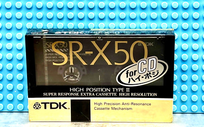 TDK  SR-X   50     TYPE II   BLANK CASSETTE TAPE  (1)      (SEALED)