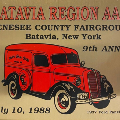 1988 Batavia Genesee County Fairgrounds Antique Car Show AACA New York Plaque