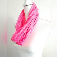 Studio Thirty Six Hot Pink Infinity Scarf with Subtle Floral Print Circle Loop
