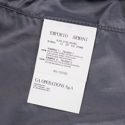 Men's Emporio Armani Slim-Fit Black Leather and Brushed Men's Emporio Armani Slim-Fit Black Leather and Brushed