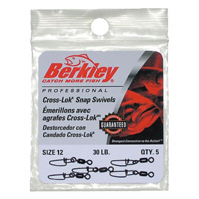 berkley bearing cross-lock snap swivel fishing swivels Berkley McMahon Cross-Lock Snaps/Swivels 3, 4 & 5 Pack - Fishing Lures