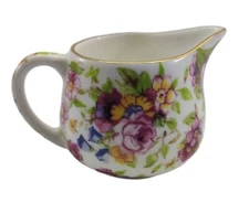 Small Creamer Chintz Ware Daisy Rose Floral Creative Imaginations