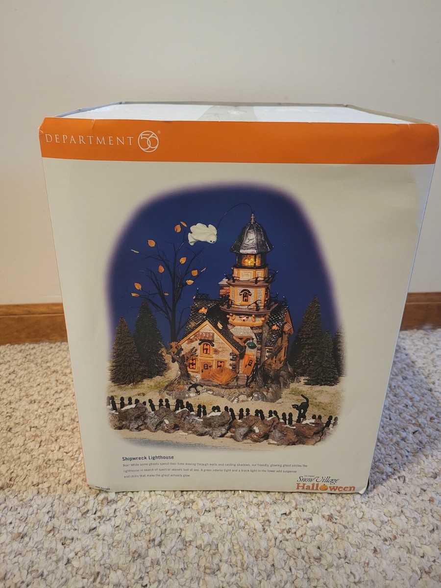 Dept 56 Snow Village Halloween SHIPWRECK LIGHTHOUSE - MISSING TREE  display picture 1