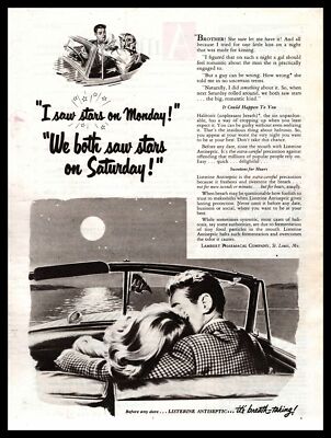 1951 Listerine ''I Saw Stars On Monday, We Both Saw Stars On Saturday'' Print Ad