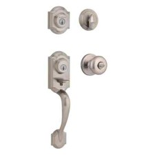 Kwikset Montara Satin Nickel Single Cylinder Door Handleset Juno Entry Door Knob