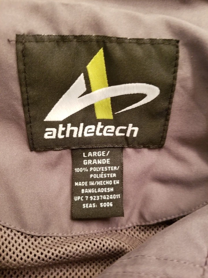 Chaqueta Abrigo Athletech Hombre Talla L Grande Gris Blanco Azul Cortavientos Foto 2 de 4