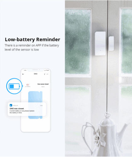 Sonoff DW2 Smart WIFI Sensor de puerta y ventana Aplicación inalámbrica Alarma de robo - Imagen 12 de 12