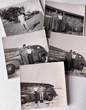 Vintage Snapshot Photo Lot Military Men Soldiers Posing By Officers Building Car