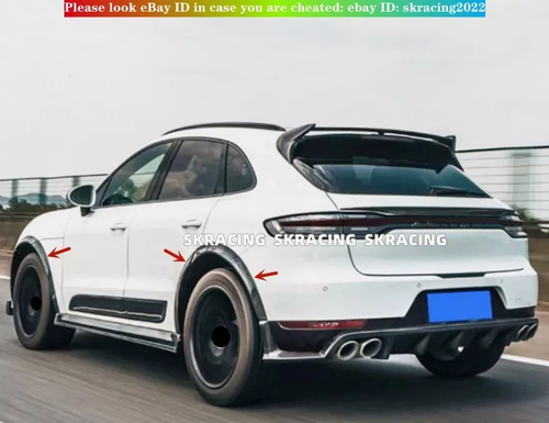 Carbon Fiber Front Rear Wheel Arch Fender Flares Cover Fits Porsche Macan 19-21 - Picture 5 of 17