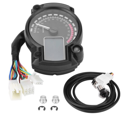 Universal LCD Motorrad Motorbike Gauge LED Drehzahlmesser Speed Gauge Gear Indicat