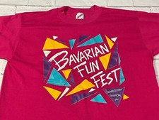 vintage Bavarian Fun Fest 90s pink shirt - sz L Jerzees Made in USA 1990s funky