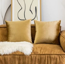 Velvet Euro Shams Large Throw Pillows for Bed Decorative Pillow Cases for Bed...