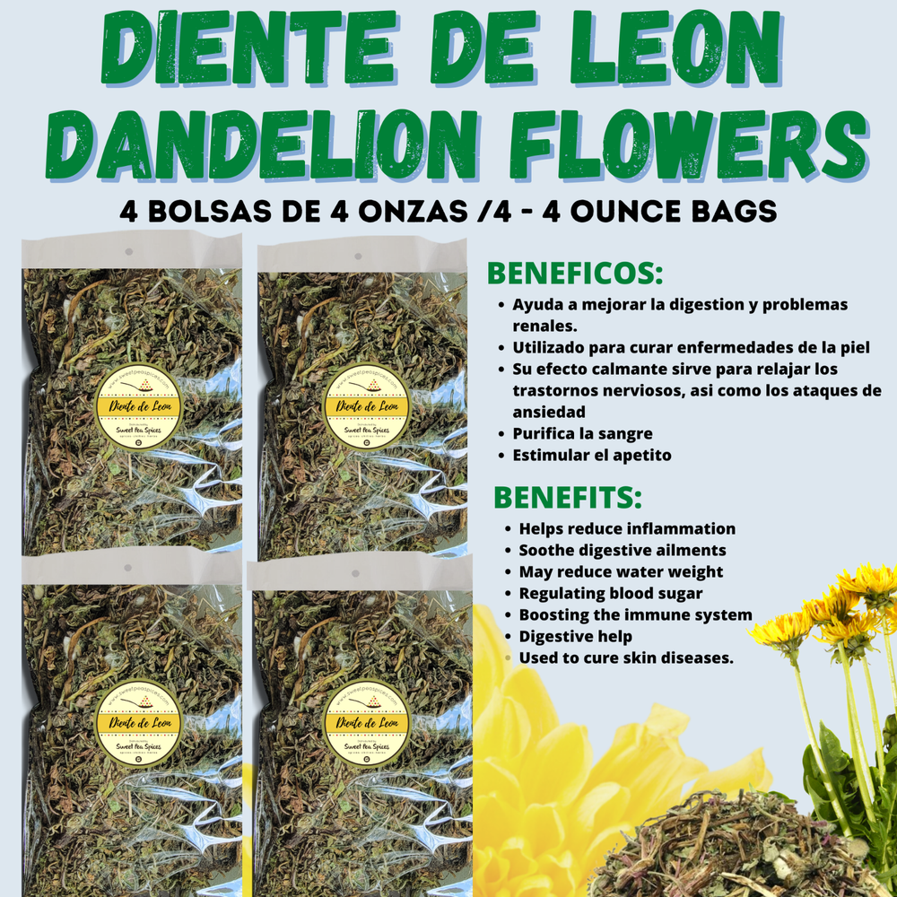 Diente de Leon Herbal/Tea 1 Lb- 453g (4/4 oz) Dandelion Leaf, Detox Kidney Tea