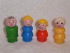 Fisher Price Little People Vintage Family Lot: Grandma, Mom, Red Girl, Dad Boy