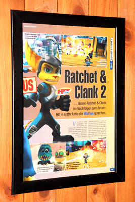 Ratchet & Clank 2 Going Commando PS2 Promo Old Rare Small Poster Ad Page Framed
