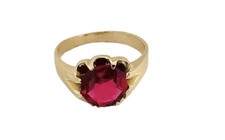 Vintage Solid 14k Yellow Gold Gemstone Ring Size 7