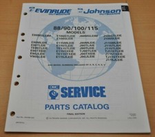 OMC Evinrude 80/90/100/115 E88 J88 Boots Motor Parts Book Ersatzteilliste 1991