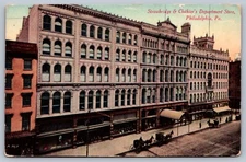 Postcard Philadelphia PA Strawbridge & Clothier's Department Store Horse-Drawn