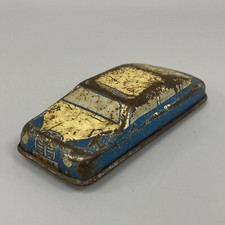 Voiture De Police En Tôle Émaillée Collectible Non Marquée Jouet Vintage Rétro
