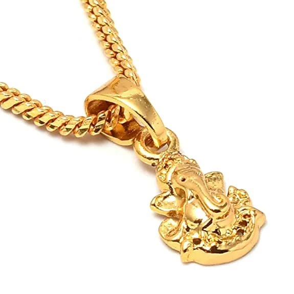 Gold chain with ganesh pendant deals