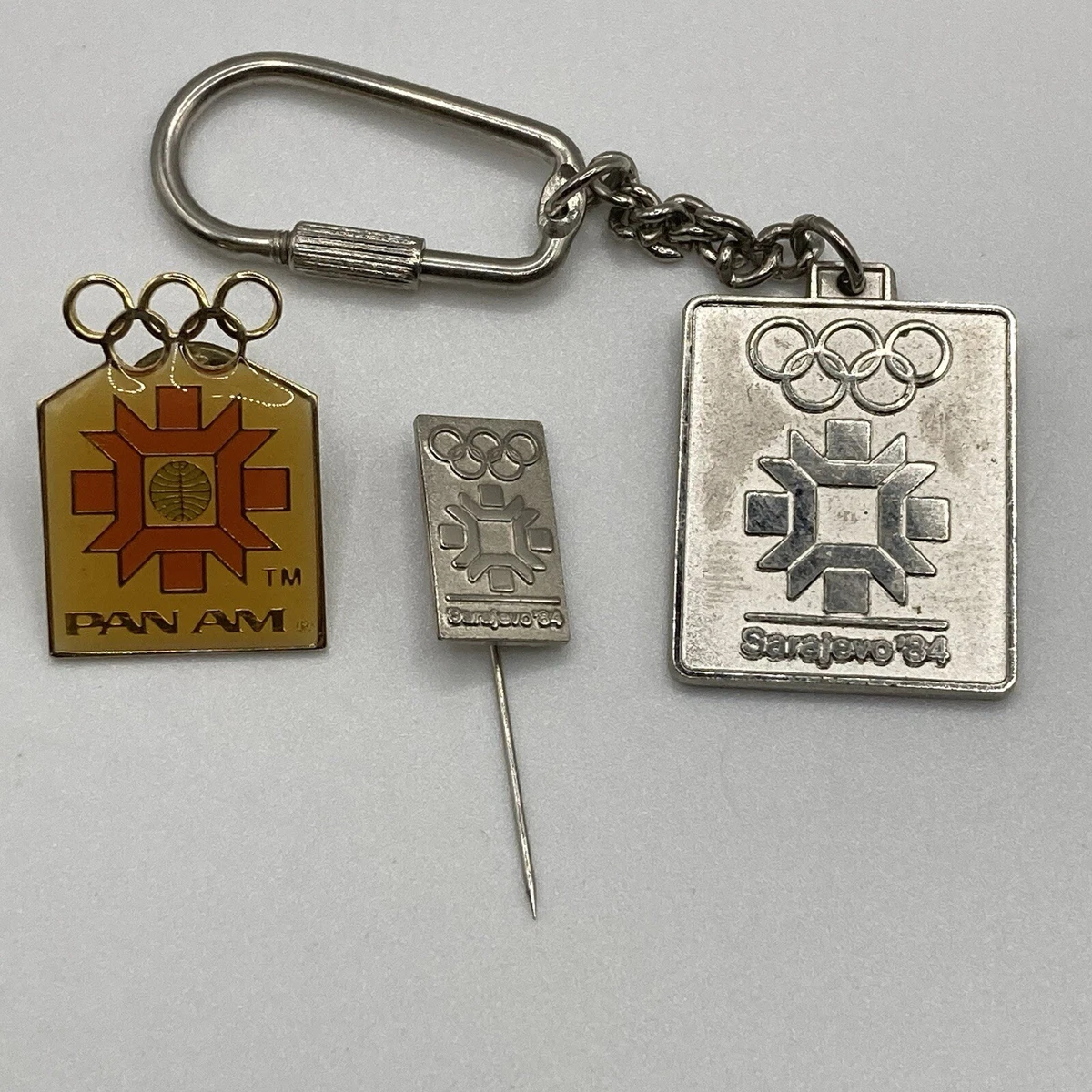 Insigne JO Sarajevo 1984 Hockey Sur Glace USA NOC - Pin's Vintage Rare Yougoslavie