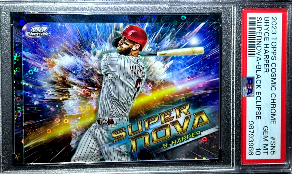 Topps Cosmic Chrome 2023 Bryce Harper Super Nova Black Eclipse /10 