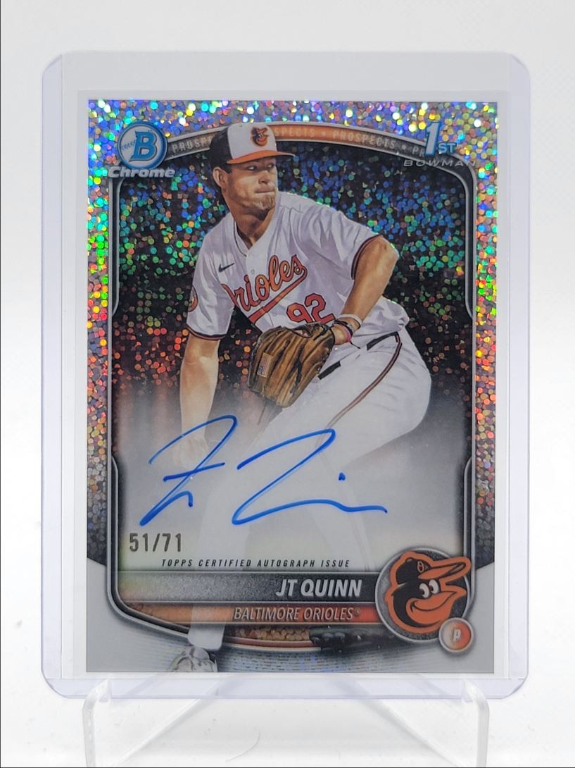 JT QUINN 2025 BOWMAN CHROME DRAFT 1ST SPARKLE REFRACTOR AUTO /71 Q6821