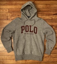 Polo Ralph Lauren Big Pony Pullover Hoodie Sweatshirt Size Sm Men's Gray Pockets