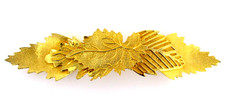 Vintage Belt Buckle Leaf 2 pc Gold Tone Large Statement Accessocraft 80s 90s Y2K