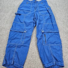 Vintage Y2K BDG Womens Urban Outfitters Blue Button Utility Cropped Pants Size 6
