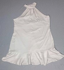 NWT! Nine West Ruffled Swing Midi Dress Womens Size XXL White Around The Neck