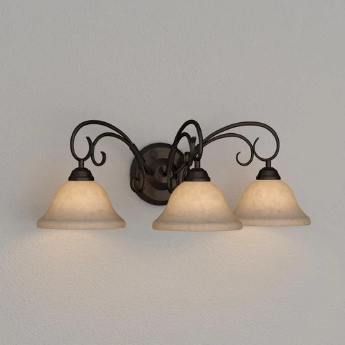 Golden Lighting Homestead Collection 3-Light Rubbed Bronze Bath Vanity Light - Picture 4 of 6
