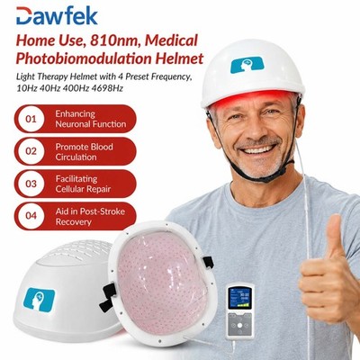 810nm PBM Helmet Red Light Therapy Cap 10Hz  40Hz / 400Hz  for Anxiety Parkinson
