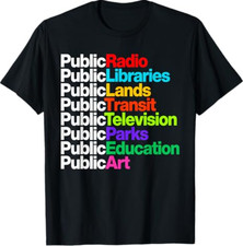 Camiseta de Radio Pública Bibliotecas Tierras Tránsito Televisión Parques