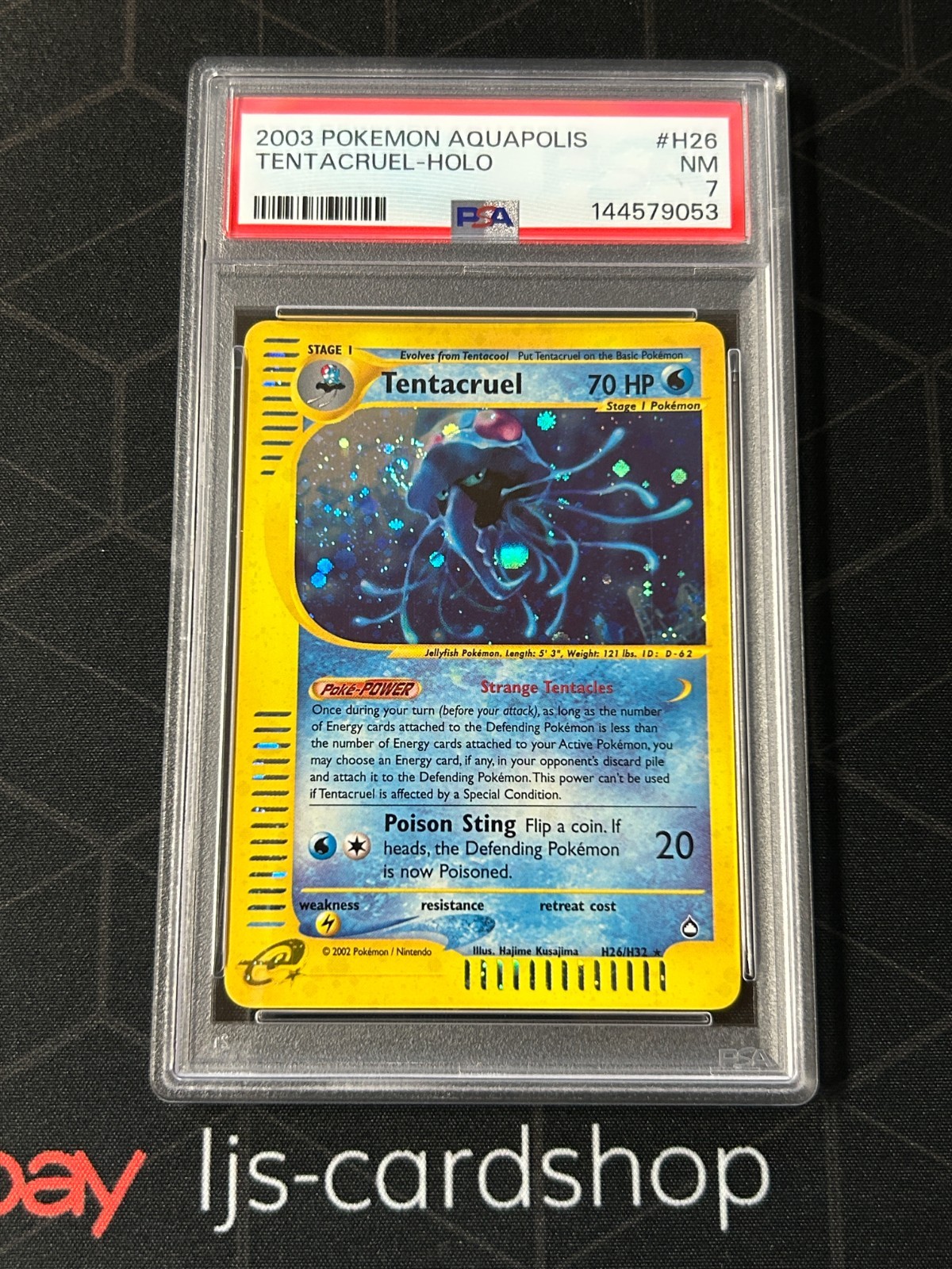 2003 POKEMON AQUAPOLIS H26 TENTACRUEL HOLO PSA 7
