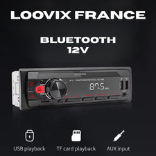Autoradio 1 DIN Bluetooth USB MP3 – Radio FM – AUX – 12V Voiture