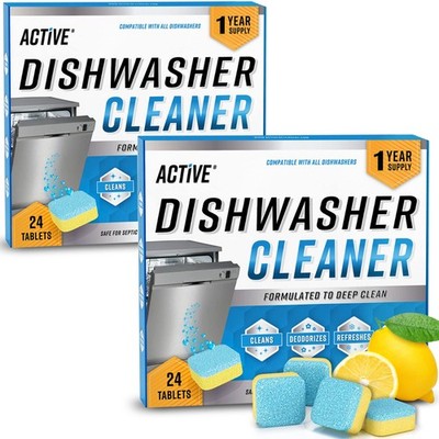 Dishwasher Cleaner Deodorizer Tablets 48 Pack - Deep Cleaning Descaler Pods D...