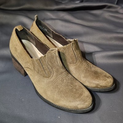 Umberto Raffini Kacy Brown Suede Western Boots Block Heel Shoes Womens 39 8.5