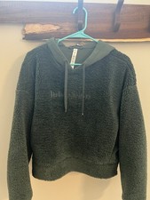 Lululemon Textured Fleece Embroidered Logo Hoodie Dark GREEN Size 8